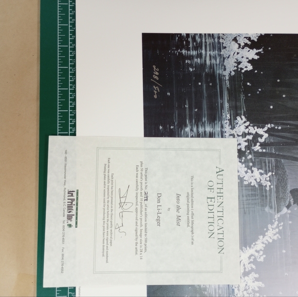 Vintage unframed limited edition print Into the Mist by Don Li Leger - Picture 3 of 5